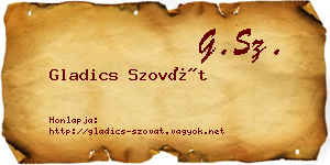 Gladics Szovát névjegykártya